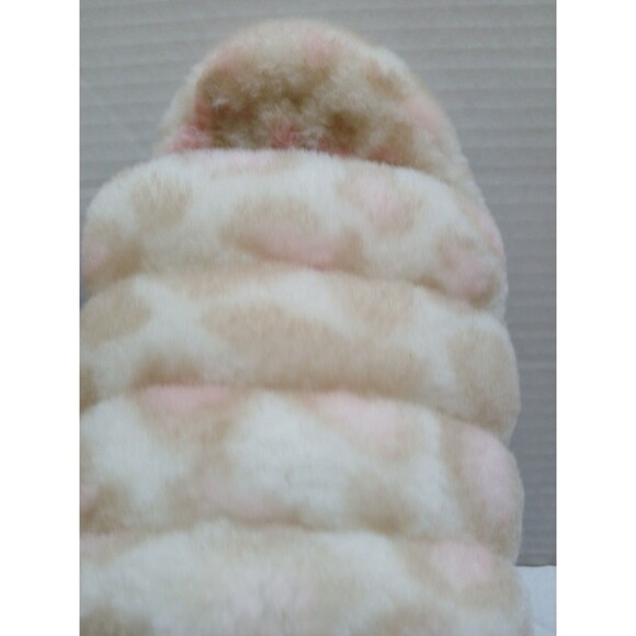 Ugg Platform Slippers Womens 8 Light Pink-Tan Cheetah Print Beautiful Soft Fuzzy - Picture 3 of 16